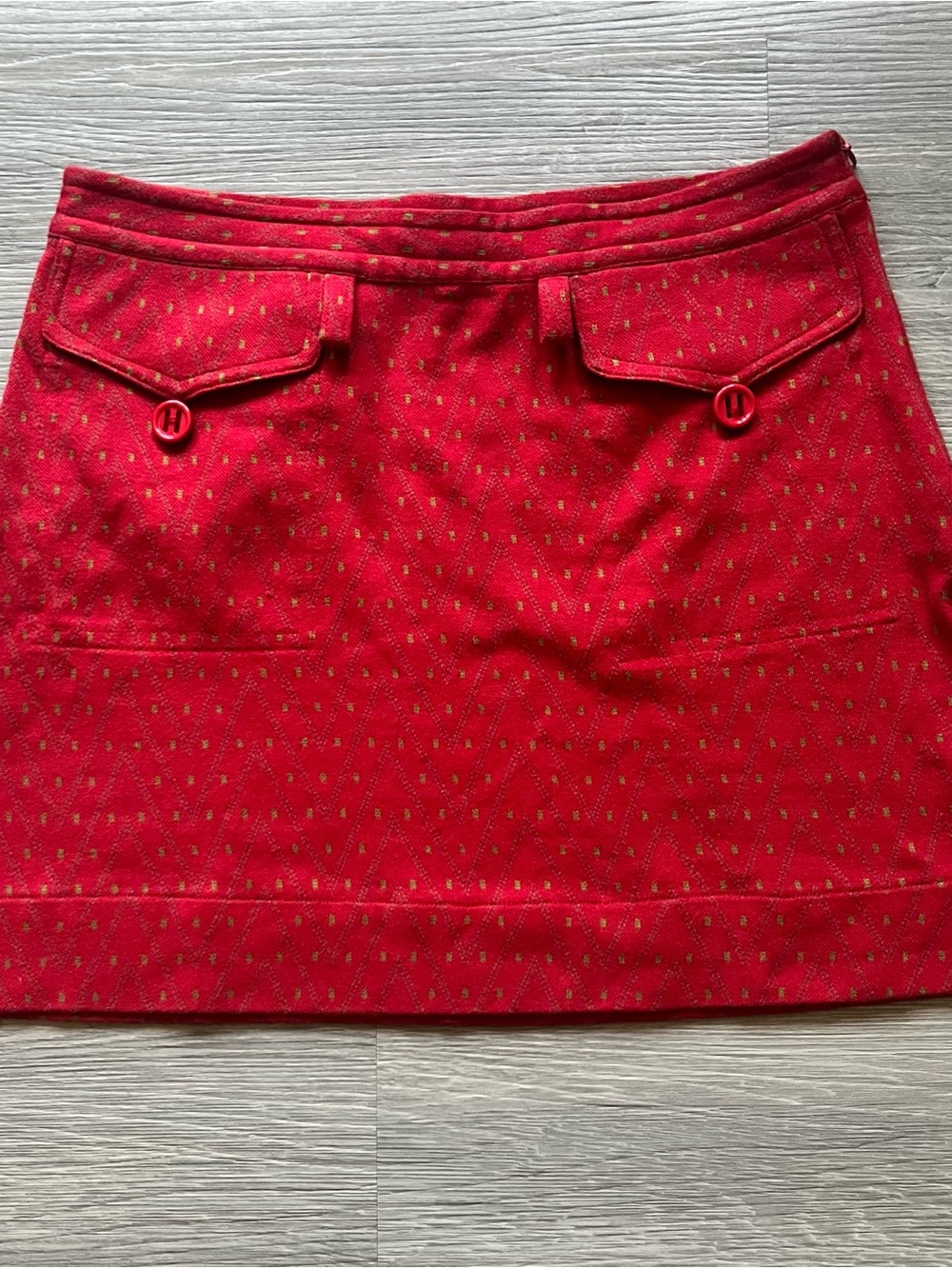 Lux Plaid Red Mini Skirt with Buttons